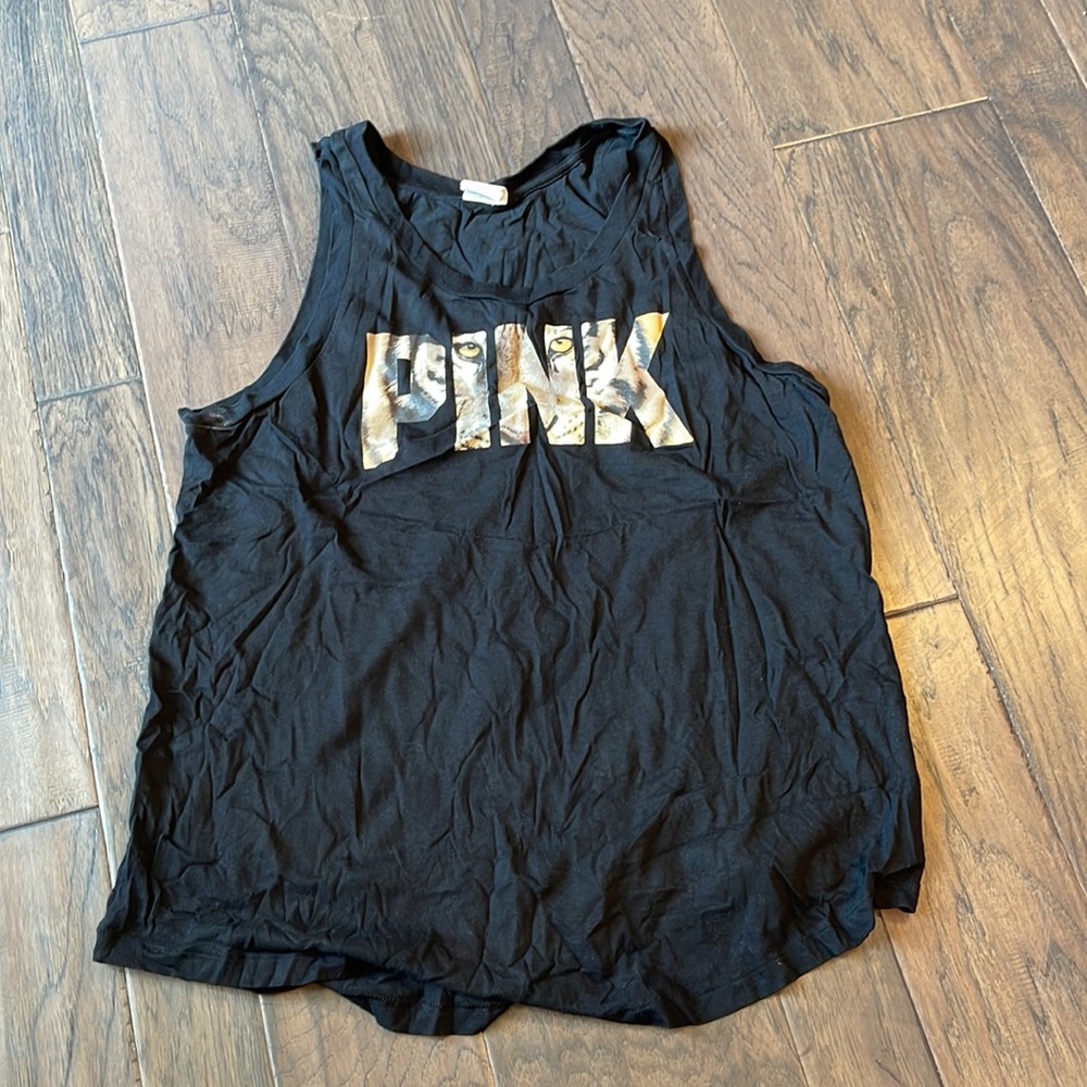 Victoria’s Secret PINK - black and tiger tank top - athletic style